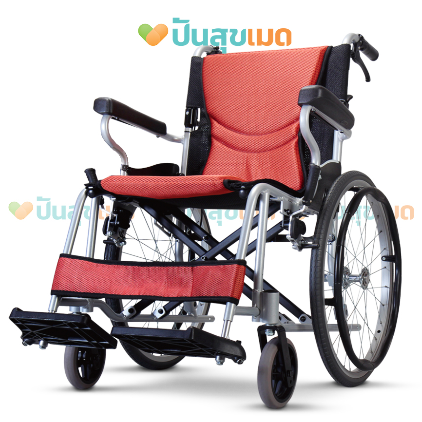 KARMA S-ERGO 205 สีส้ม ที่นั่งกว้าง 18 นิ้ว ล้อใหญ่ 20 นิ้ว รถน้ำหนักเบา 11.4 กก. Wheelchair KM-S-ERGO-205-F20